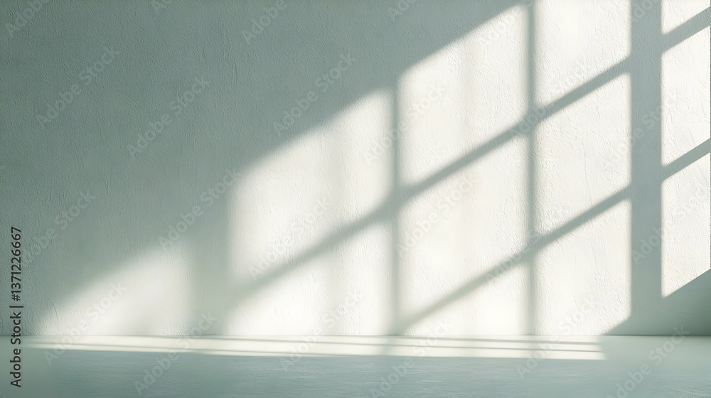 Poster empty room with light and shadow pattern