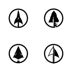 Vintage Retro Rustic Native Arrowhead Spear for Arrow Hunting Hipster Logo Design