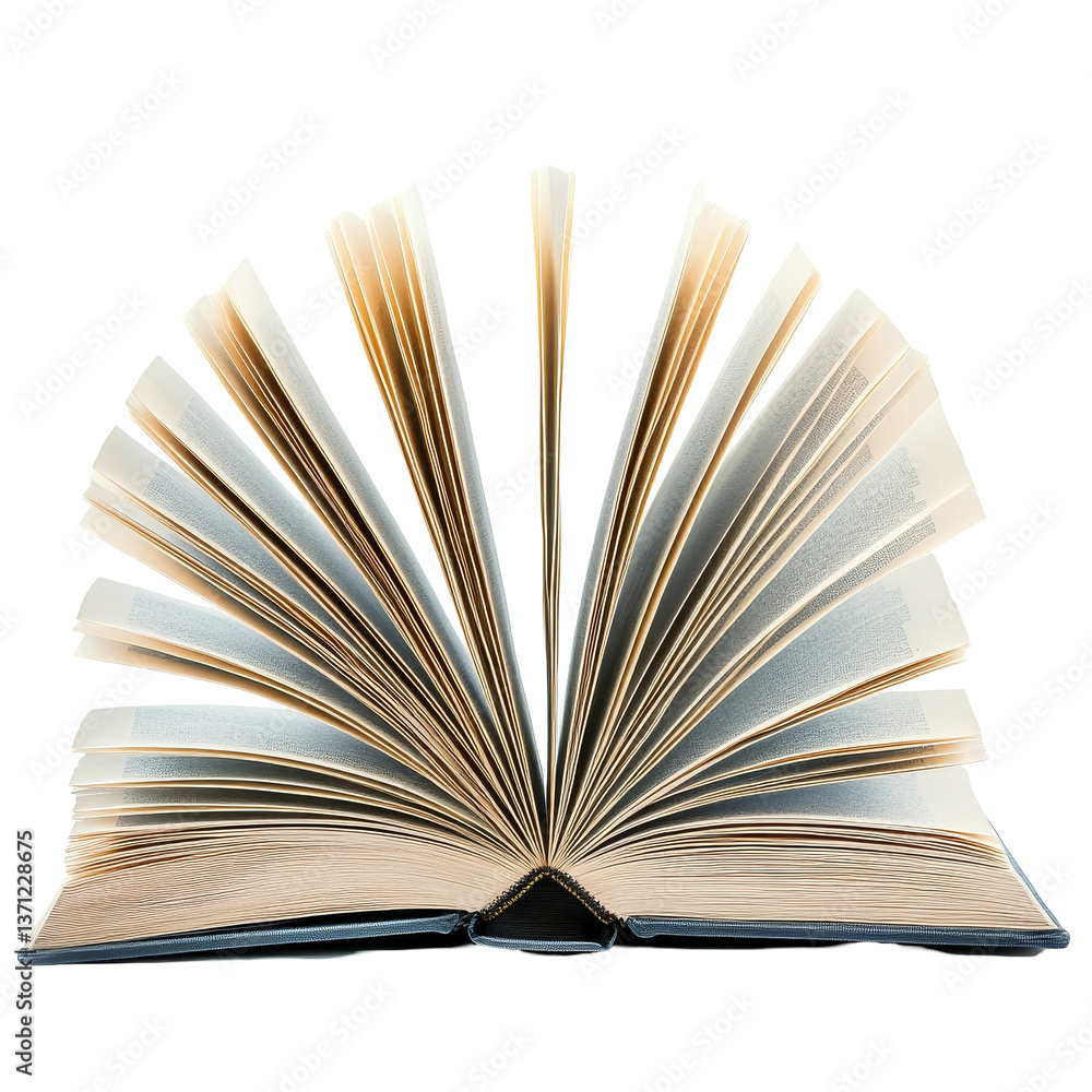 Poster an abstract view of an open book with turning pages showcasing creativity and imagination in a minim