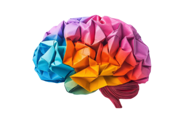Colorful paper brain design shows creativity and smarts