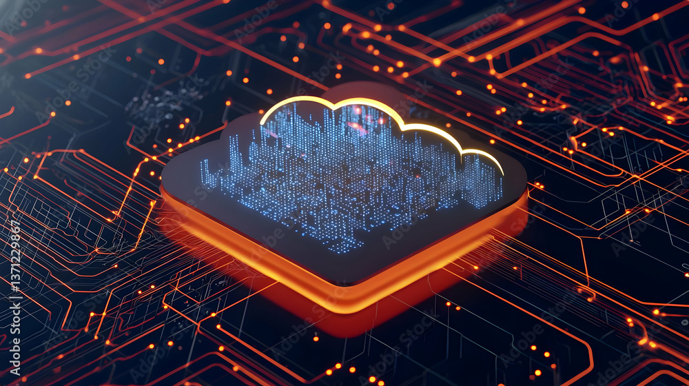 Aufkleber cloud computing technology abstract circuit board