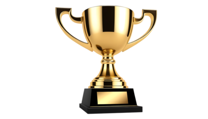 Golden 3D trophy cup icon symbolizing victory png