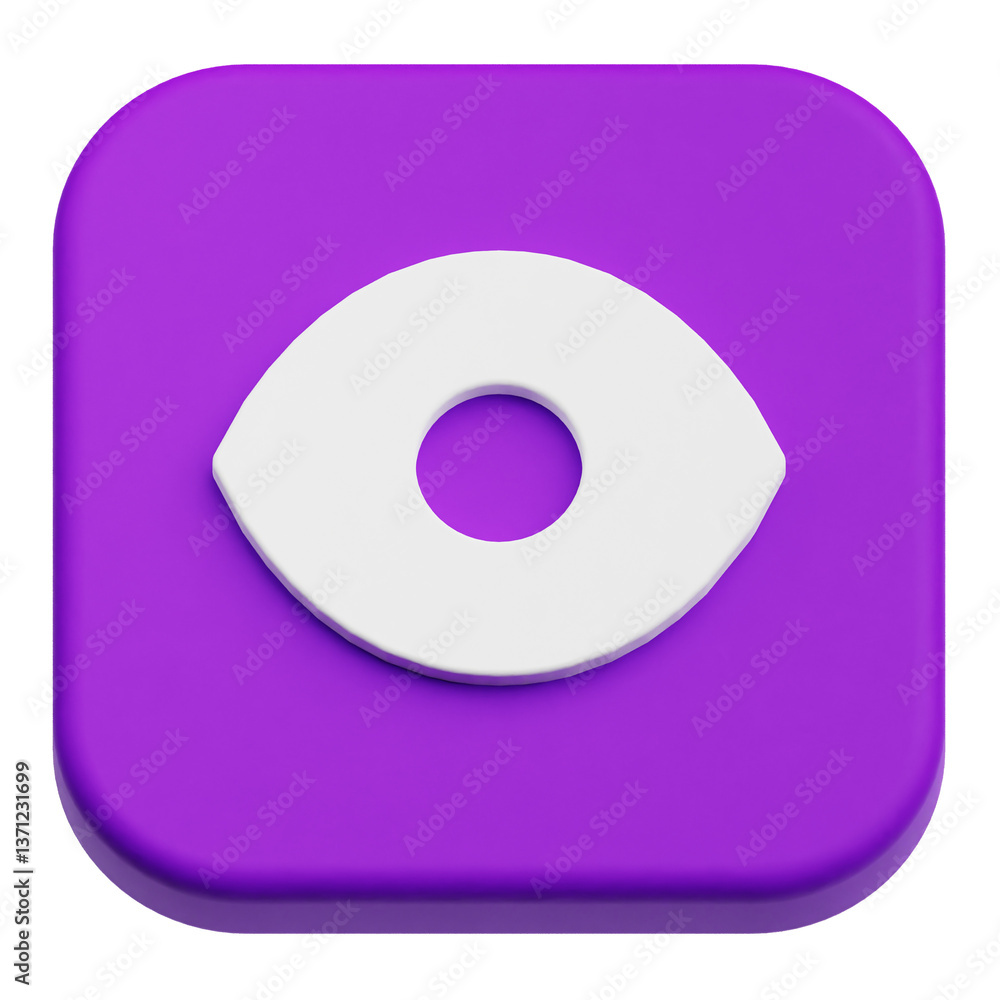 Poster app user interface 3d icon isolated on the transparent background