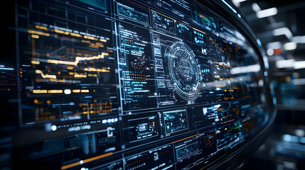 Obraz premium Dynamic Glowing Digital Screen Display