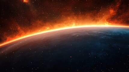 Fototapeta premium Outer space horror chaotic cosmic scene digital art sci-fi environment gigapixel quality