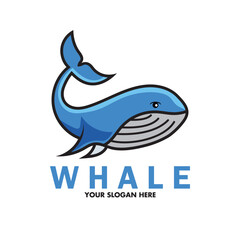 whale simple logo icon vector illustration template design