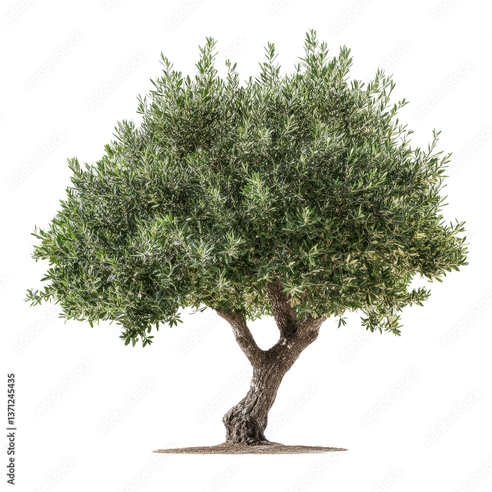 Poster isolated olive tree showcasing its distinctive shape and foliage against a clean transparent backgro