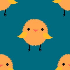 Easter chicken and eggs seamless birds pattern for wrapping paper and fabrics