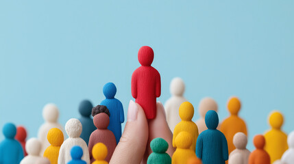 Individual figure stands out from the crowd, diversity hiring hr individuality
