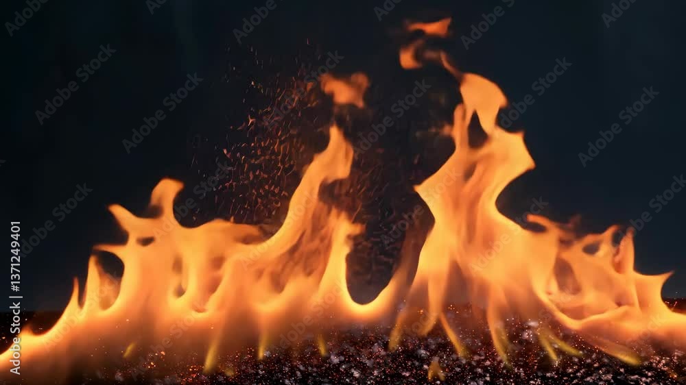 Aufkleber dancing flames create a mesmerizing display of light and heat in a darkened space during a fire demo