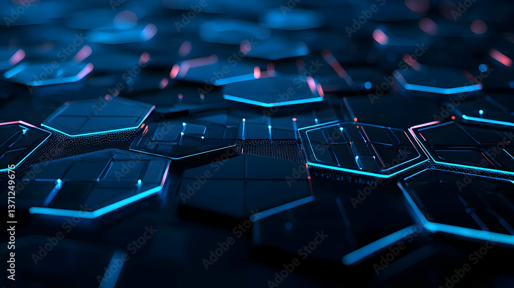 Poster abstract futuristic hexagon pattern design