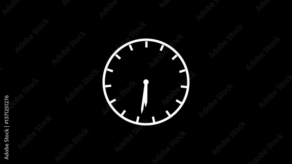 Poster clock icon animation,clock timer animated sign symbol