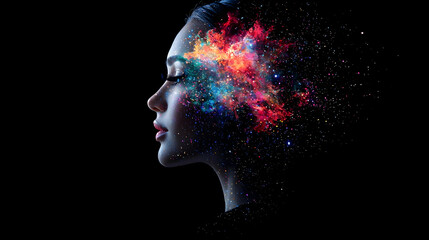 Obraz premium Colorful Abstract Portrait Of A Woman