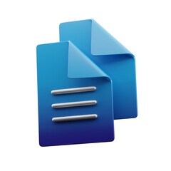 Blue Copy icon 3D Render