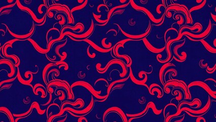 Traditional Indonesian batik fabric with intricate patterns and vibrant colors. Textile design concept	
