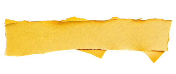 Yellow washi tapes isolated on white. Pieces of decorative tape for scrapbooks. Torn paper a cutout transparent background