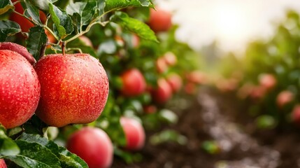 Obraz premium Harvesting apples nature's bounty in an orchard vibrant red fruit on trees gigapixel detail