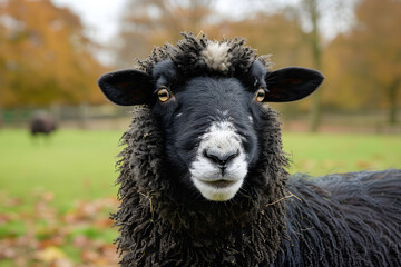 Dappled Sunlight over Natural Scene with Authentic Zwartbles Sheep