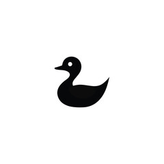 Minimalist Duck Silhouette Vector – Clean Black Illustration of a Duck in Side Profile for Modern and Nature-Inspired Designs.