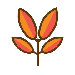 Vector image of an autumn tree leaves icon on a white background