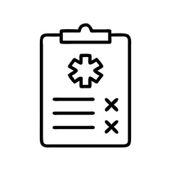 Obraz premium medical report on clipboard with emergency symbol 