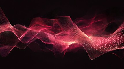 Fototapeta premium 3D abstract wave motion with colorful data particles image