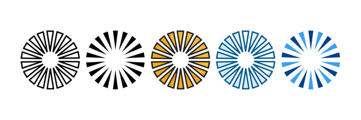 Sunburst Icon Set Multiple Style Collection