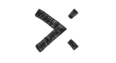 Broken Right Arrow Symbol in a Textured Style