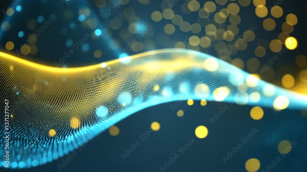 Poster vibrant waves of light create a mesmerizing display of color and motion in an abstract design