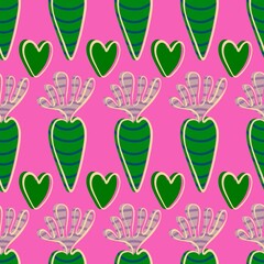 Summer vegetable seamless carrots pattern for wrapping paper and fabrics and kids clothes print and kitchen textiles
