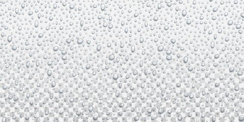 Vector Water drops on glass. Rain drops on transparent background