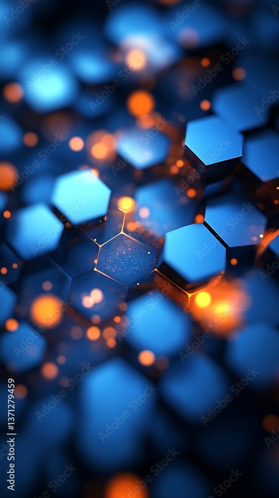 Poster hexagonal tech abstract background