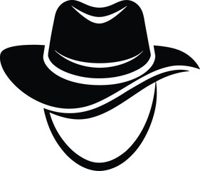 Cowboy hat silhouette, Cowboy Hat line art, Cowgirl and Cowboy Hat  vector illustration 