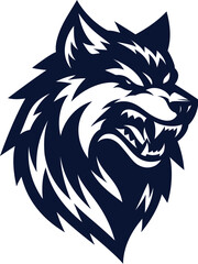Wolf Head Vector Logo Aggressive Mascot Design