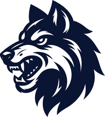 Wolf Head Vector Logo Aggressive Mascot Design