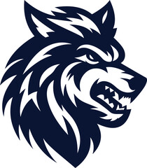 Wolf Head Vector Logo Aggressive Mascot Design