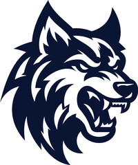 Wolf Head Vector Logo Aggressive Mascot Design