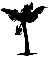 Banana tree silhouette