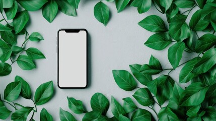 Nfc payment terminals growing among biometric leaves in nature macro photography digital conceptual environment