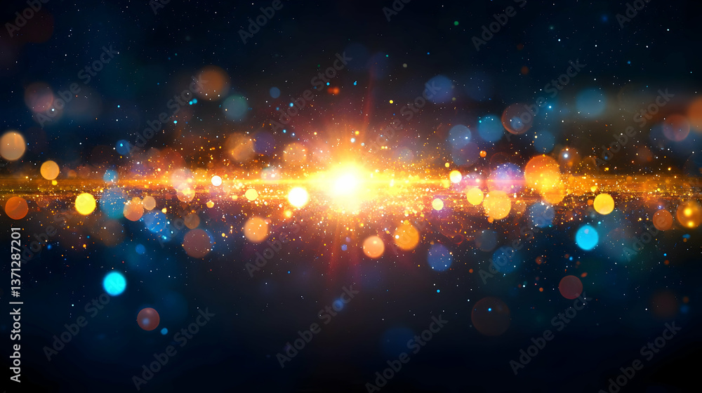 Poster abstract glowing sparkle background with bokeh effect