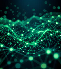 Fototapeta premium Advanced Cyber AI Network Green Interface