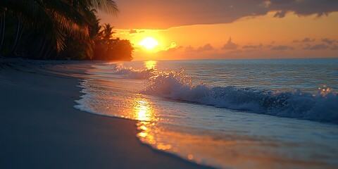 Tropical Sunset Beach Scene (1)