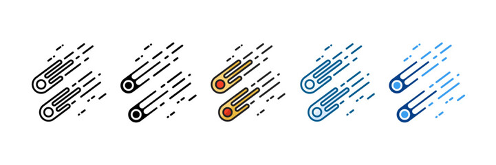 Meteor Strike Icon Set Multiple Style Collection
