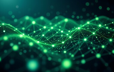 Obraz premium Machine Learning Green AI Network Connectivity