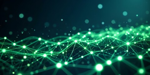 Cyber AI Network Green Matrix Template

