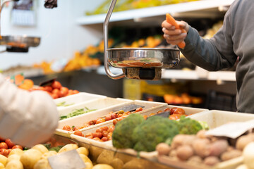 Fresh organic vegetables for sale at local farmers market. Healthy eating concept with eco-friendly produce, vibrant colors, and sustainable lifestyle inspiration.