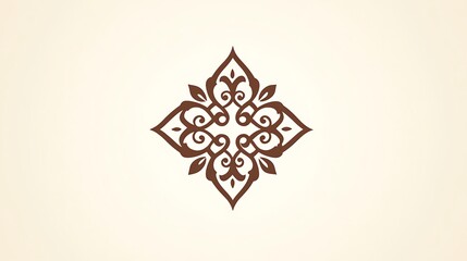 Decorative floral design featuring symmetrical shapes and elegant curls