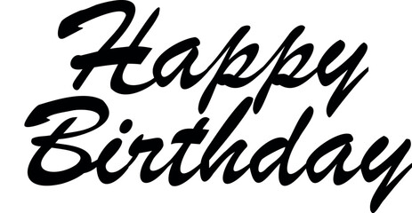 Fototapeta premium Happy birthday typographic text, vintage hand drawn vector petals. Perfect for invitations, greeting cards, quotes, blogs, wedding frames, posters