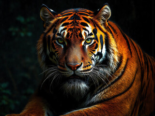 Obraz premium Tiger: Kraftvoller Blick in die Wildnis