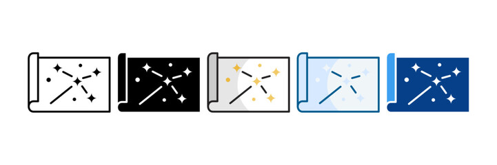 Sky Map Icon Set Multiple Style Collection